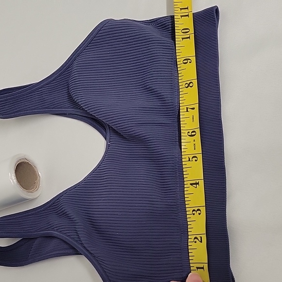 Aerie Blue Ribbed Sports Bra with Scoop Neckline - Picture 8 of 8